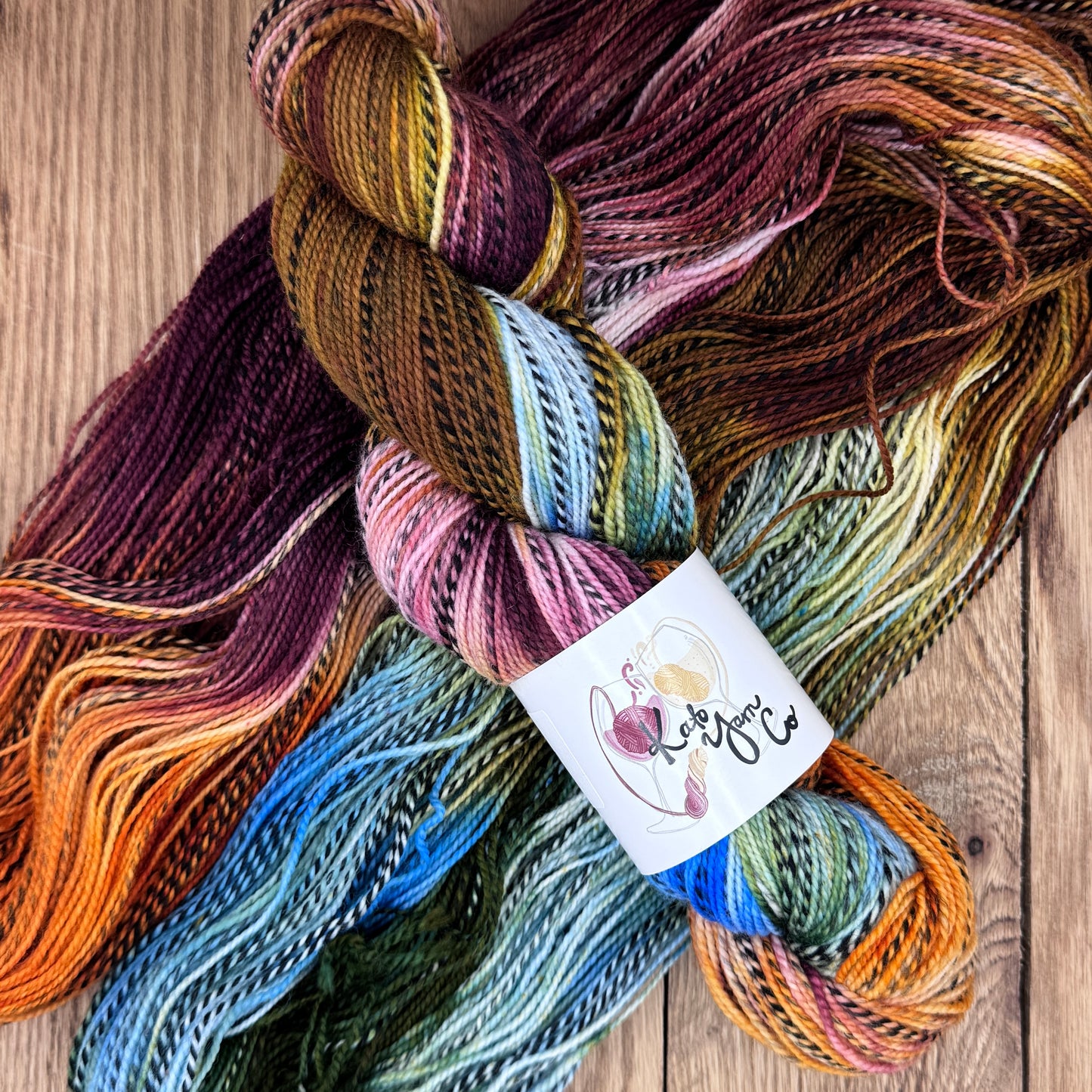 Blue Flame - Zebra Fingering Sock