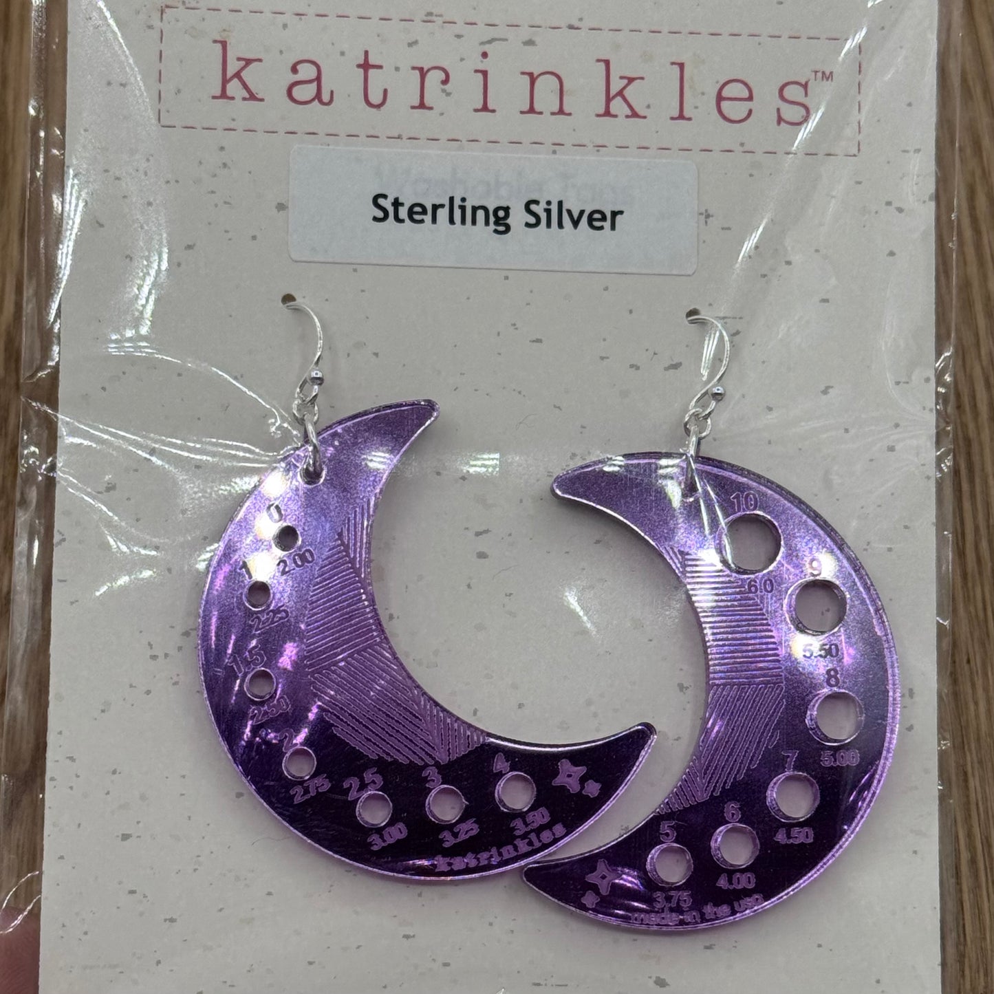 Purple Moon Needle Gauge Earrings - Katrinkles