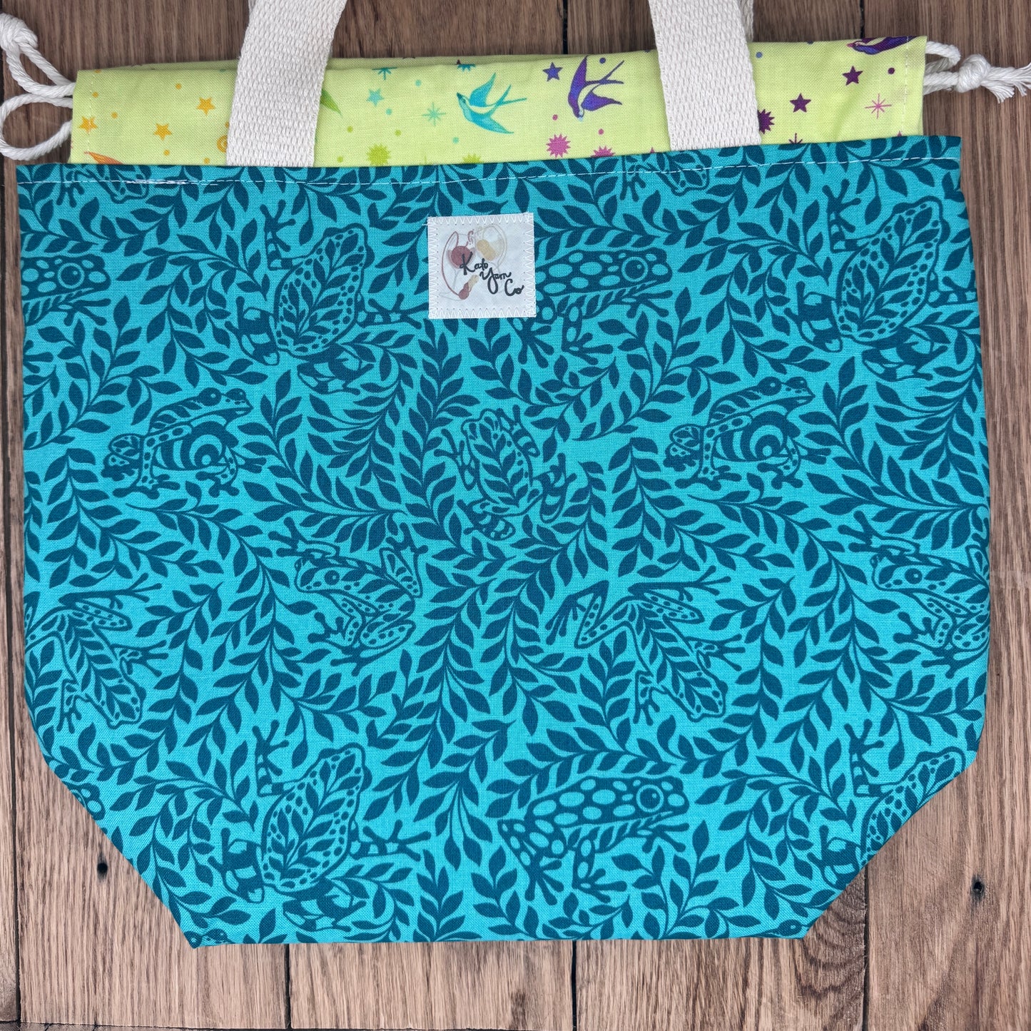 Frogs - Tula Pink Drawstring Project Bag