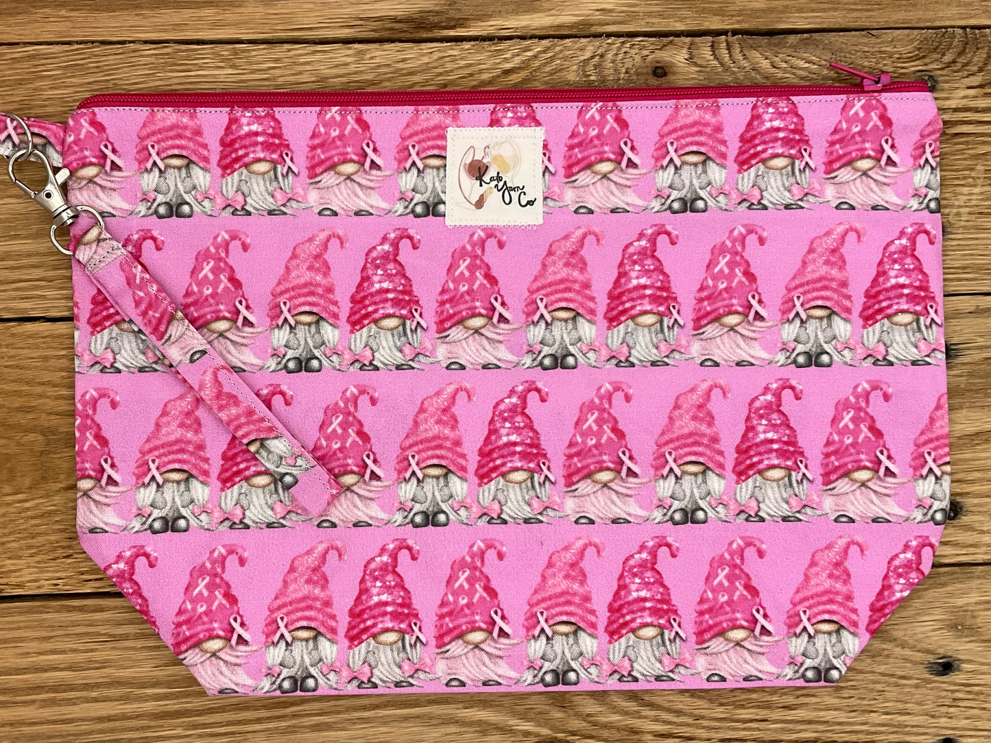 Gnomes Pink - Zipper Project Bag