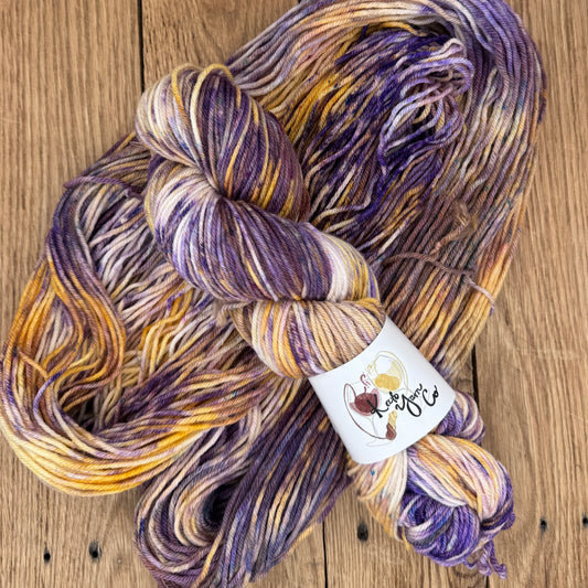 Purple/Gold One of a Kind - DK Sock