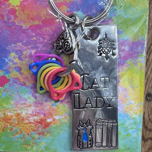 Cat Lady Primary Keychain - Crafty Like A Monkey
