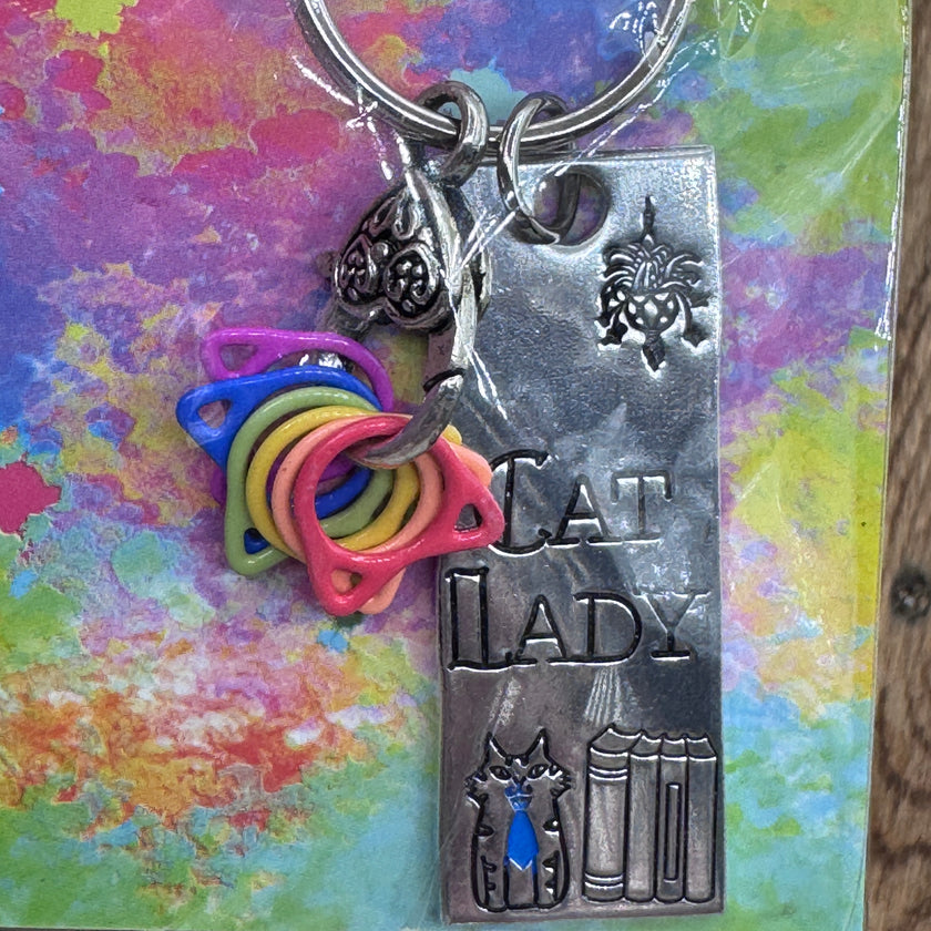 Cat Lady Primary Keychain - Crafty Like A Monkey