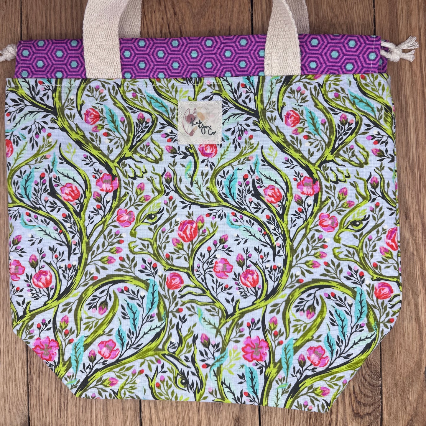 Vines - Tula Pink Drawstring Project Bag