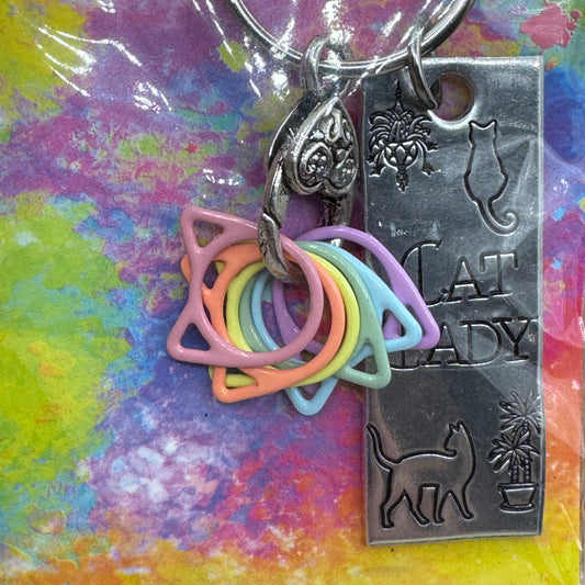 Cat Lady Pastel Keychain - Crafty Like A Monkey