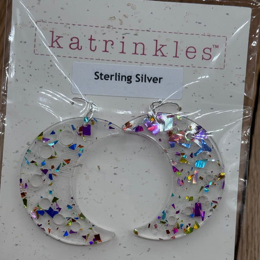 Flake Moon Needle Gauge Earrings - Katrinkles