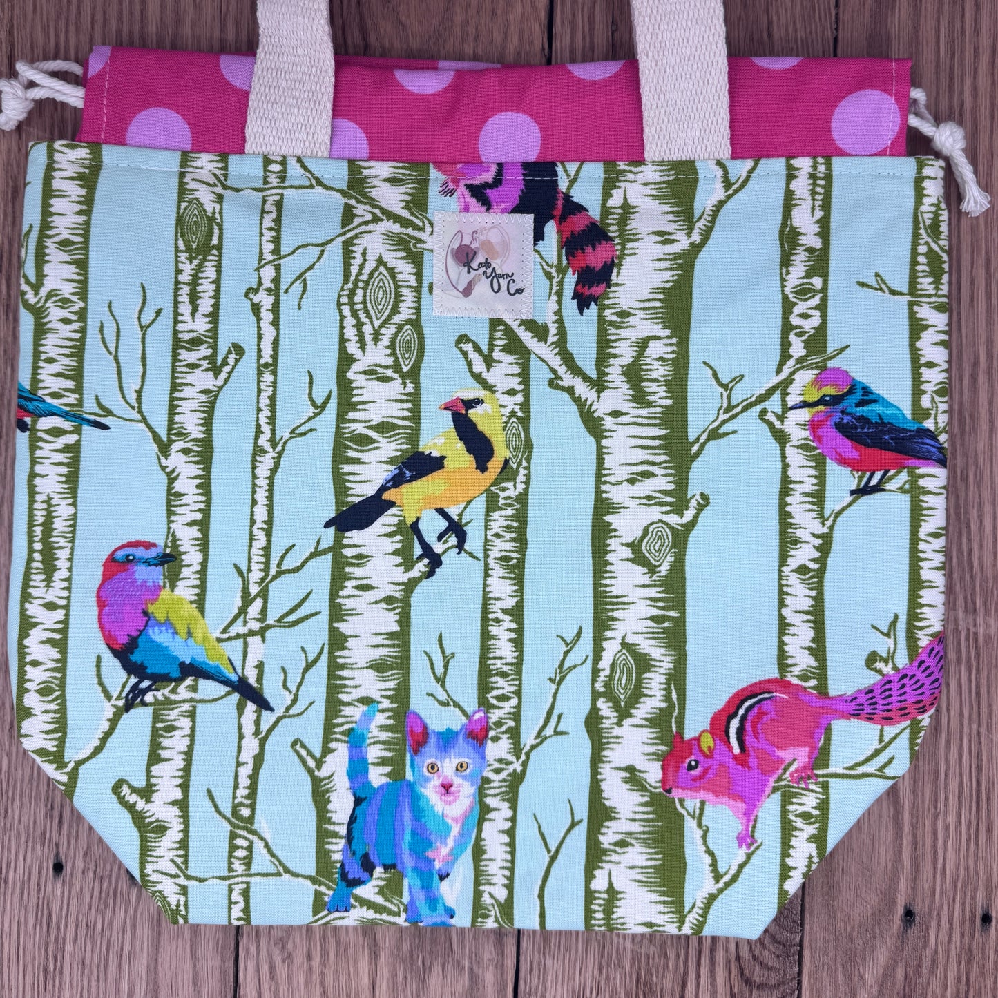 Animals/Trees - Tula Pink Drawstring Project Bag