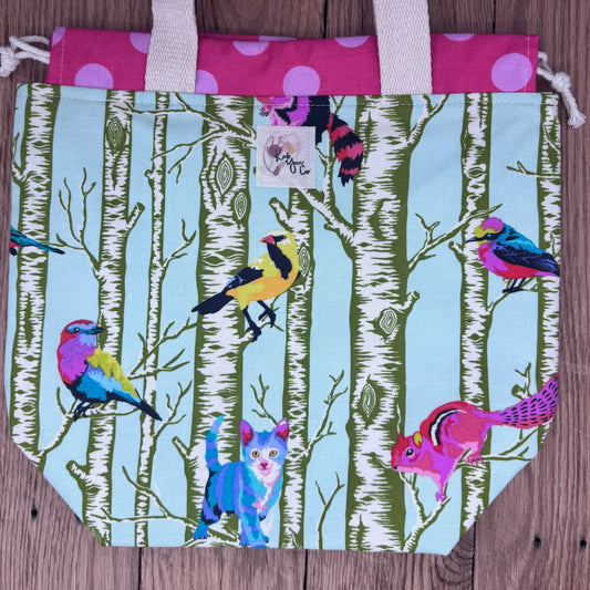 Animals/Trees - Tula Pink Drawstring Project Bag